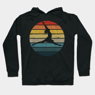 Dancer Silhouette On A Distressed Retro Sunset design Hoodie